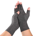 Premium Arthritis Compression Gloves Pair - Open Finger Grey
