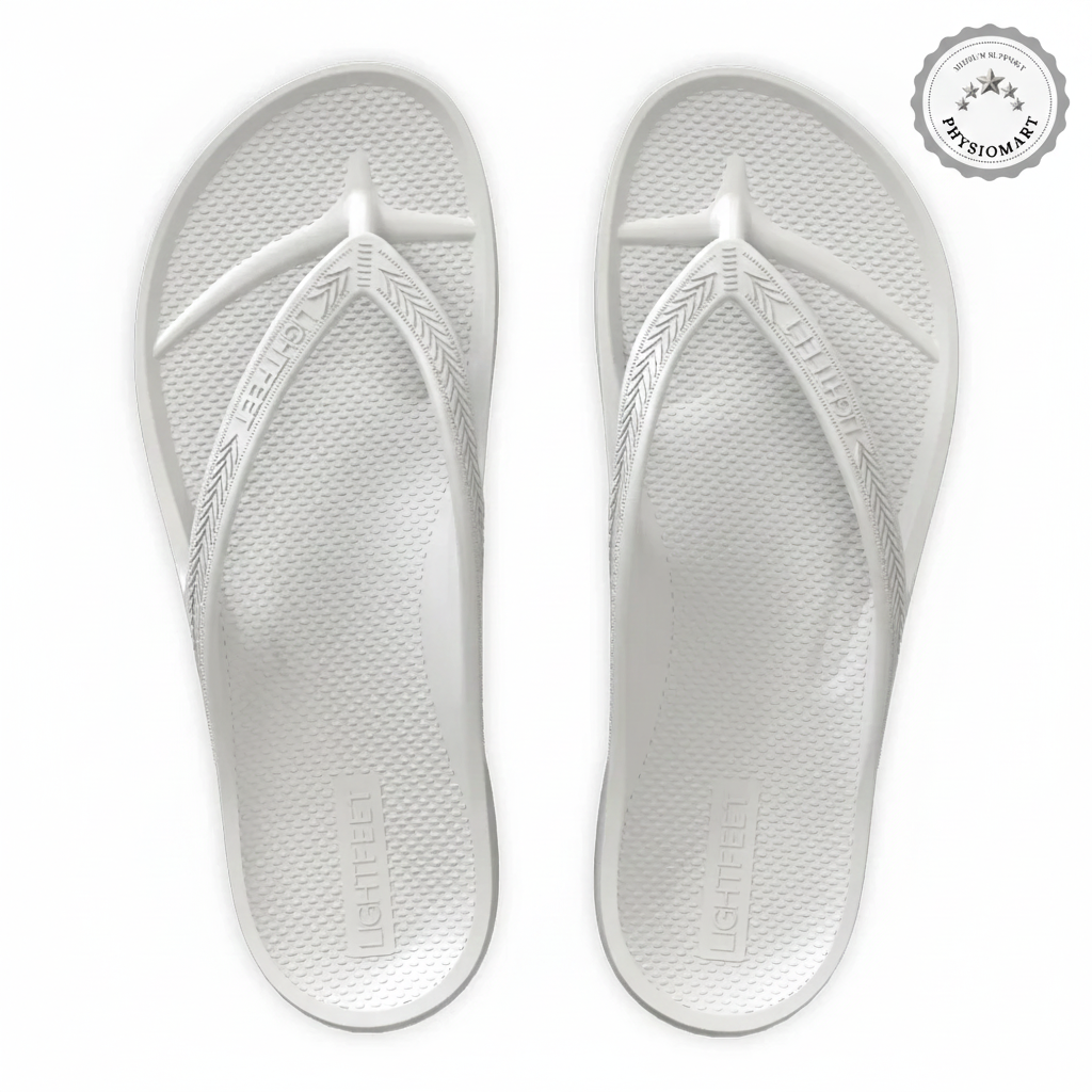 LightFeet Arch Support Flip Flops/Thongs - White